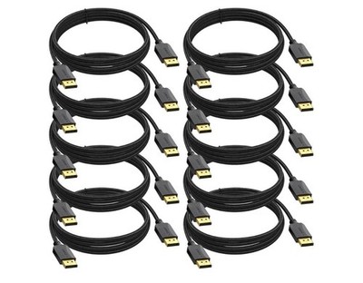 4K DisplayPort to DisplayPort Cable 10FT 10-Pack DP Cable 4K 60Hz 144Hz High Spe