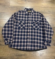 Vintage 70s Sears Sportswear Insulated Flannel XL Navy Long Sleeve Button Up