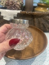 Antique Hallmark Silver Rimmed Hyacinth Vase 1916