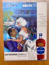 Lufthansa Cocktail Mampe Berlin 60s retro JetAge 1964 Vintage Ad Werbung Reklame