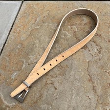 Vintage 90s Italian Leather Tan/Pale Purple Stitch Edge Belt