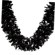 Sggvecsy 49.2Ft Christmas Tinsel Garland Xmas Tree Decorations Christmas Black