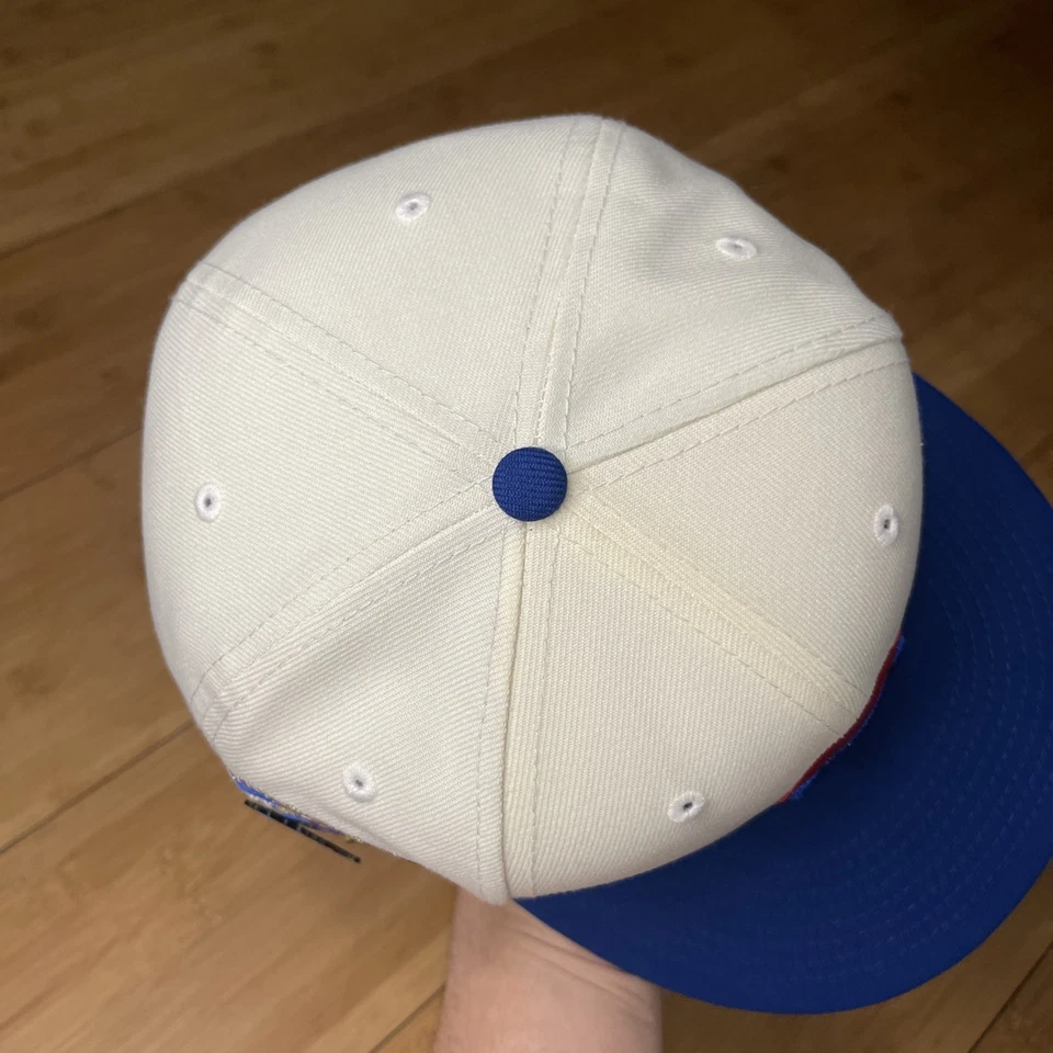 New Era 59FIFTY Chicago Cubs 1990 ASG Sonic w/-2 Pins Cream Royal 7 3/4 Hat Club - Image 3 of 4