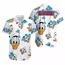 Donald Duck Hibiscus Disney Hawaiian Shirt, Disney Donald Hawaii 3D Shirt
