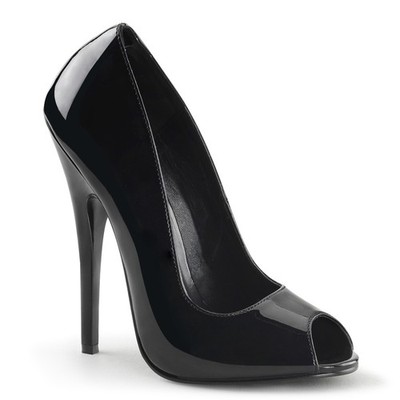 DOMINA-212 Devious Stilettoabsatz High Heels Peep-Toe Pumps schwarz Lack günstig