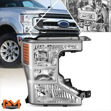 For 20-22 Ford F250-F550 SD Front Right Side Chrome Amber Headlight Headlamp