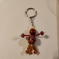 Handmade Beaded Person Keychain - Multi-color