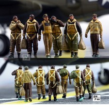 Homemade 1/72 U.S. Bomber Squadron 7-person Group Finished Colored Model NEW