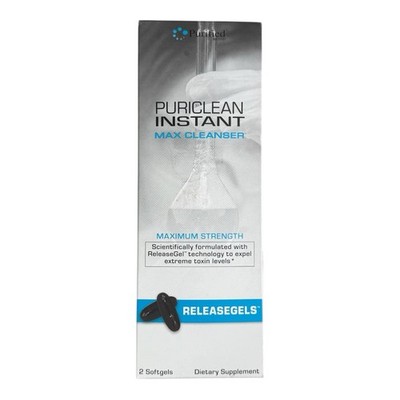 3 Puriclean Instant Max Cleanser Maximum Strength Releasegels (2 Softgels) NEW