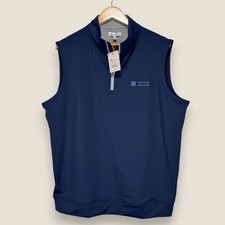 Peter Millar Galway Stretch Loop Terry Golf Vest Men Large Navy Stretch Logo