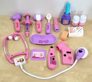 Kids Medical Tools Doctor Kit Nurse Checkup 16pc Lot Pretend Play Toys Pink Purp