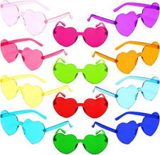 Heart Shaped Sunglasses Rimless Colorful Heart Glasses Bachelorette Party Favors