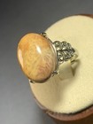 Natural Silicified Coral Fossil Flower Agate Ring/ Adjustable — photo 4