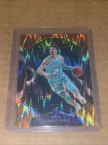 2020-21 Panini Select - Concourse Red White Orange Shim Prizm 63 LaMelo Ball (RC