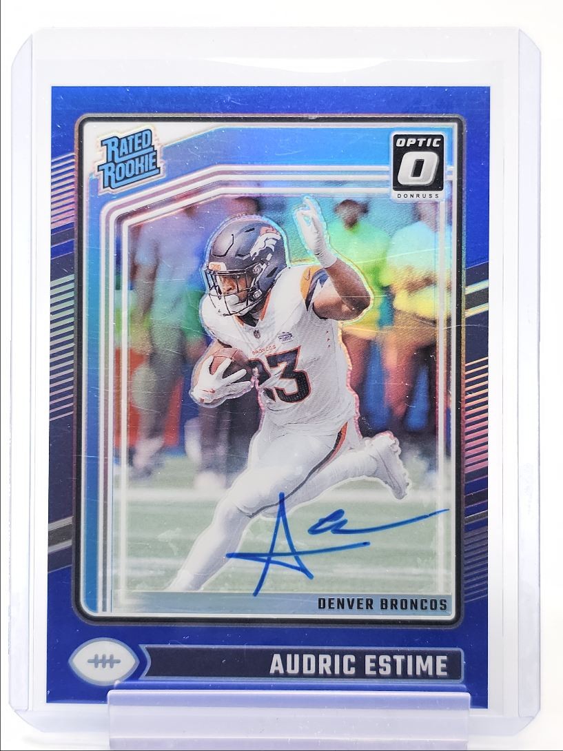 AUDRIC ESTIME 2024 DONRUSS OPTIC RATED ROOKIE BLUE PRIZM RC AUTO /99 Q5997