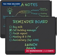 16 Inch LCD Writing Tablet 2 Pack, Large Electronic Notepad Reusable Digital Mem