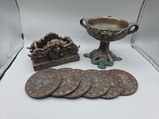 Veronese Summit Art Nouveau Fairy Goddess Coasters Holder, 6 Coasters & Compote