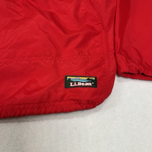 Vintage LL Bean Jacket Mens Large Red 90s Anorak 1/4 Zip Pullover Windbreaker - Picture 3 of 5