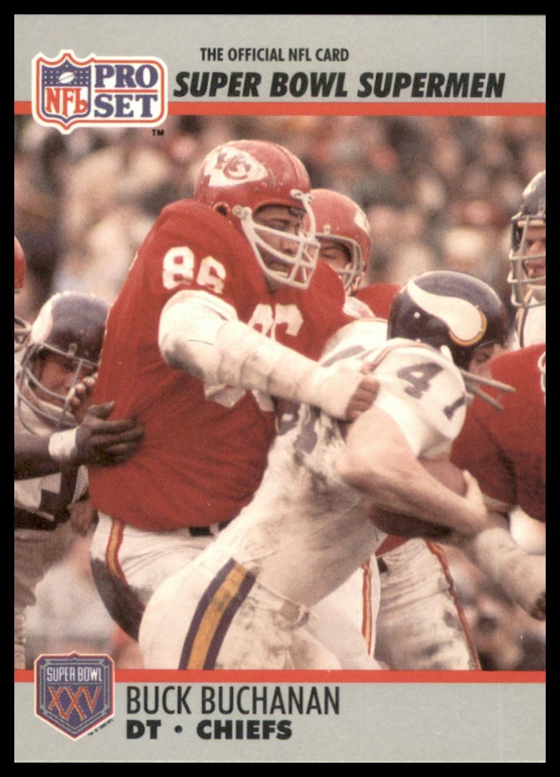 1990-91 Pro Set Super Bowl XXV Silver Anniversary #81 Buck Buchanan Chiefs EX MT