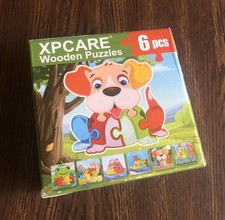 Wooden Puzzles Kids Dog Frog Dinosaur Bus S1D23