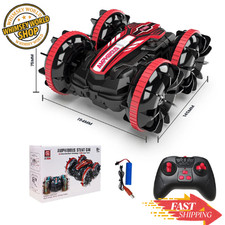 Coches de control remoto, 4x4 todoterreno coche de acrobacias 2,4 GHz tierra agua 2 en 1 control remoto