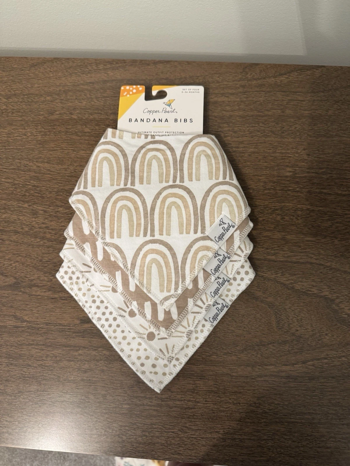 Copper Pearl Baby Bandana Bib Set of 4 Bliss NEW