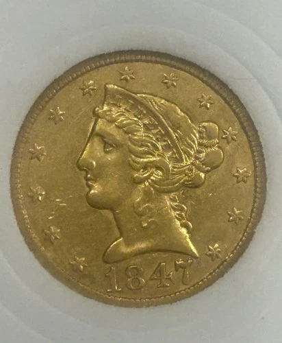 1847 $5 Gold Half Eagle Business Strike Pre-1933 US Coin Philadelphia