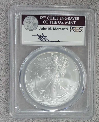 2004 BU American Silver Eagle PCGS MS69 Mercanti Auto (302)