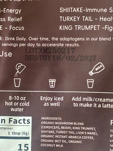 2 x USDA Organic RYZE Mushroom Coffee 100% Authentic - 30 Serving. 100% Vegan - Picture 6 of 9