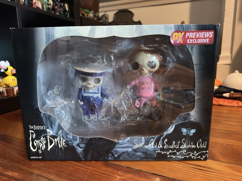 Juego de vistas previas de planificación de Tim Burton Jun esqueleto novia cadáver niña y niño Foto 3 de 4