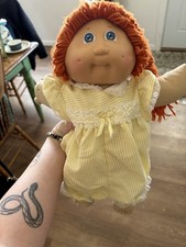 Vintage 1970s-80s Cabbage Patch Kids Doll Orange Yarn Hair Blue Eyes
