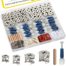 138PCS Cam Locks for Furniture Assortment Kit,3-in-1 Eccentric Hardware Wheel...