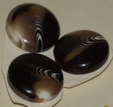 3, Unbranded, 7/8", "Ecru Wave Thru Bown", Acrylic, Round, Shank Buttons