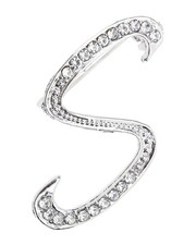 26 Letter Brooch Pins Small Silver Metal Rhinestone Crystal Initial A Z Alp - 14