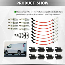 8 kwadratowych cewek zapłonowych D581 UF-271 i drut świecy zapłonowej Iridium M8-48322R ze silvem