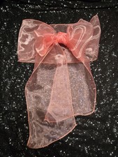20 pcs Sheer Chair Decor Bow Sash 104"x7" Coral 2 Wedding Party Banquet Organza