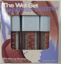 Kosas THE WET SET Undressed 3 Pc Mini Lip Oil Gloss Collection SALE HELPS DOGS!