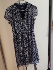 MSK Navy Dress with White Floral Accents Sz 6P