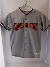 MLB Washington Zimmerman #11 Baseball Jersey Majestic Gray Youth Kid Size Large 
