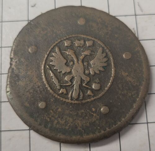 1723 Russian 5 Kopeks Copper Coin. - 第 1/2 張圖片