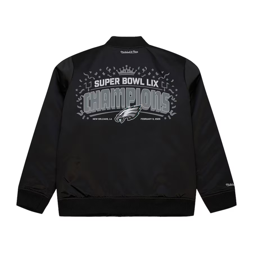 Giacca Bomber Philadelphia Eagles Mitchell & Ness Super Bowl LIX Champions Raso - Foto 7 di 7