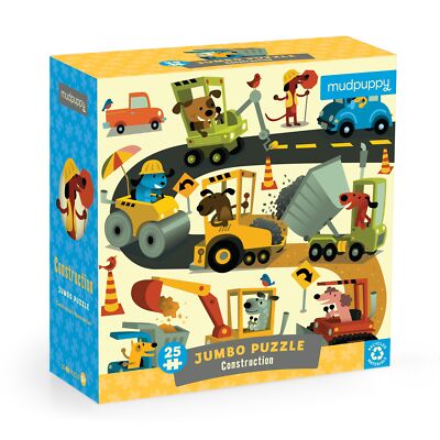 Mudpuppy Construction Jumbo Puzzle 25 Piece Educational Fun for
