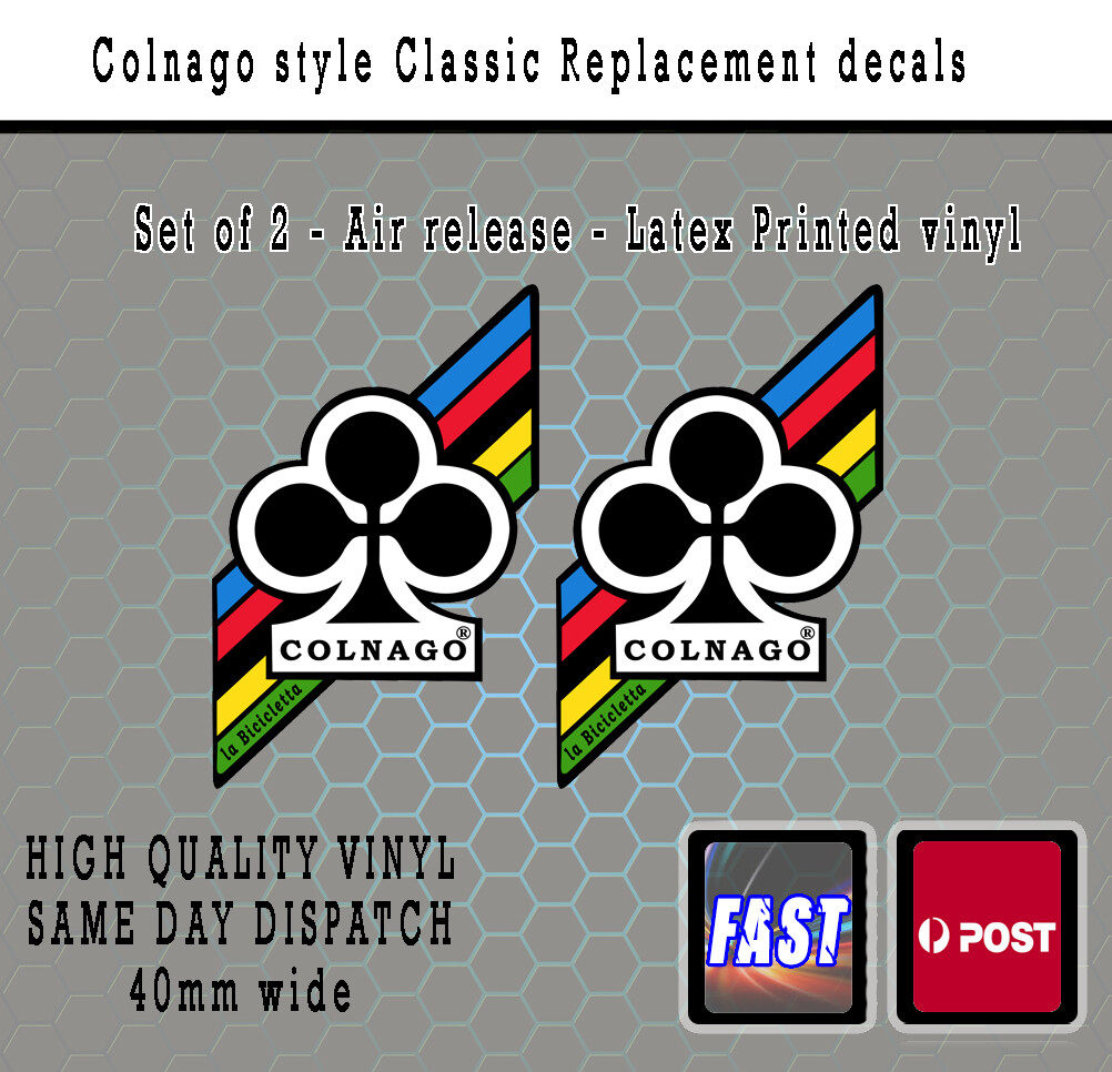 Colnago vintage vinyl head tube bike decal sticker 4 cm x 7 cm 1970s