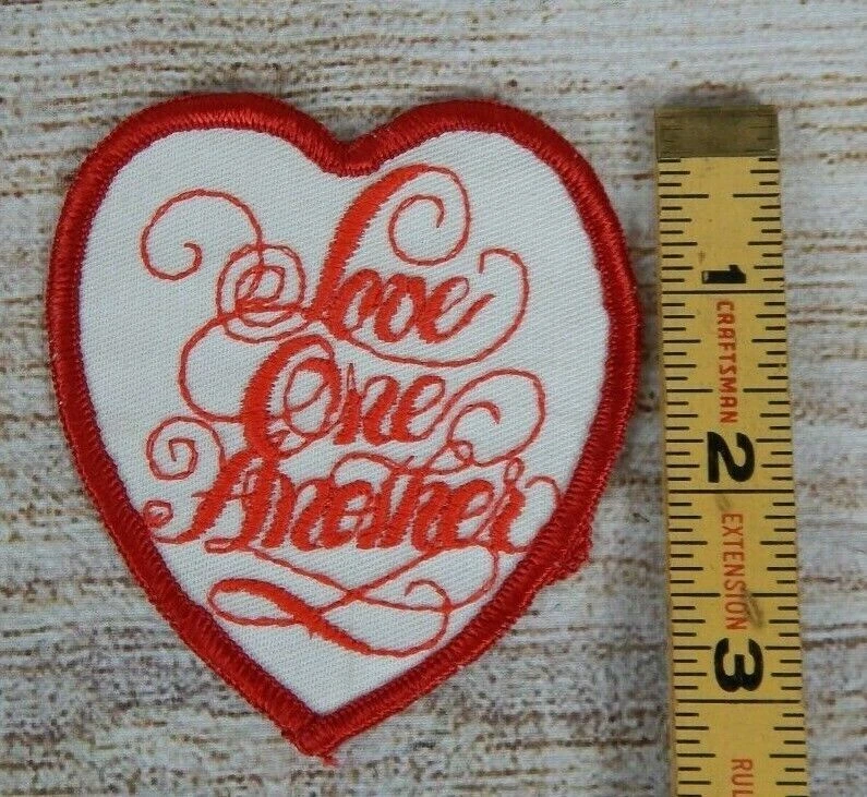 Love One Another Heart-Shaped Decorative Patch Book Bags Fashion Clothing Jacket - Image 3 of 3