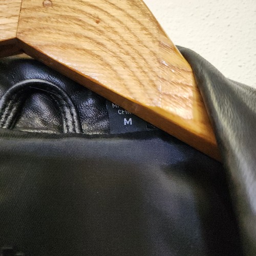 Tiboa Lederjacke M schwarz Leder Knopfleiste Kragen Mantel Old Money Frontier - Bild 5 von 12