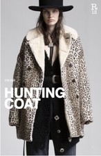 R13 Oversized Faux Leopard Hunting Coat. Size Xs