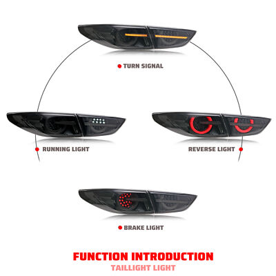 LED Black Tail Lights for Mazda 3 Sedan 2020-2024 Start-Up