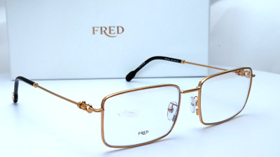 Fred FG50001U 030 Shiny Endura Gold Rectangle Unisex Eyeglasses Gold Plated 57mm