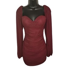 Windsor Elevated Bodycon Glam Ruched Mini Dress Small