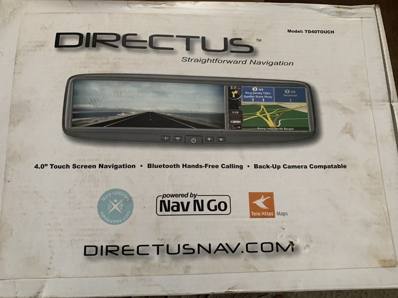 DIRECTUS Model TD40TOUCH HD GPS Rearview Mirror Brand new/easy install